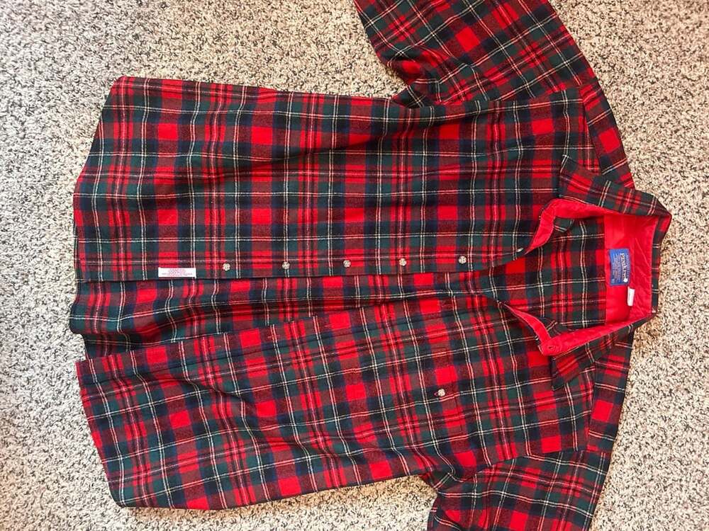 Pendleton Prince Charles Edward Stewart Tartan Plaid Shirt Size XL Red